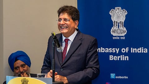 Union Minister Piyush Goyal during an interaction with members of the Indian diaspora, in Germany