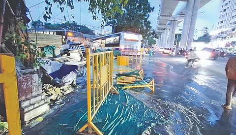 Ongoing storwater drain works and the monsoon rainfall have made the 12-km stretch a nightmare for the public to navigate