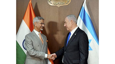 Union External Affairs Minister S Jaishankar during a meeting with Israeli Prime Minister Benjamin Netanyahu, in Jerusalem