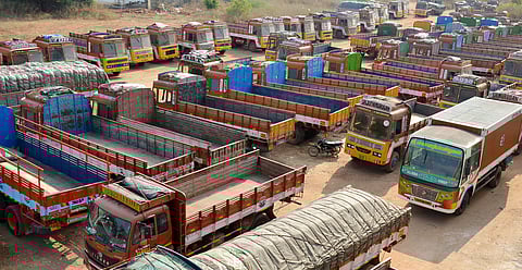 Many trucks lying idle until rain subsides in north India