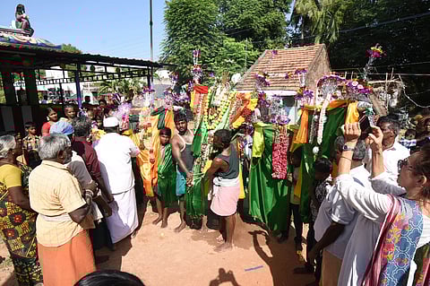 Muharram procession at Kasavalanadu village near Thanjavur on Saturday