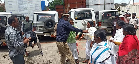 Police stopped the tribal family from self-immolation