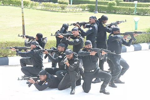 RPF commandos demonstrate their skills in Salem on Tuesday