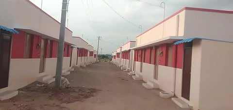 A view of the newly-built houses for Sri Lankan Tamils in Melmanavoor in Vellore district