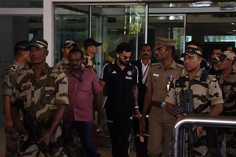 Virat Kohli arriving in Chennai