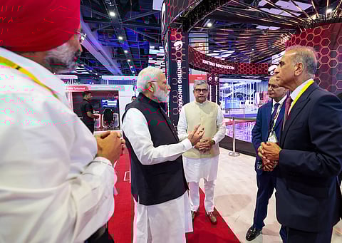 PM with Union Minister Ashwini Vaishnaw, Sunil Bharti Mittal and others
