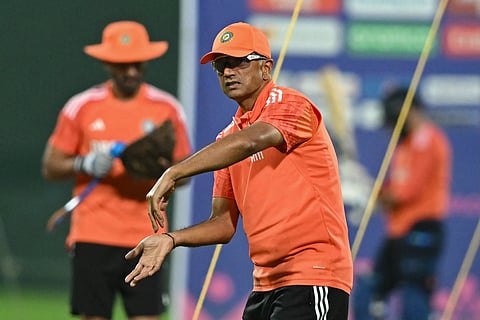India head coach Rahul Dravid at a practice session