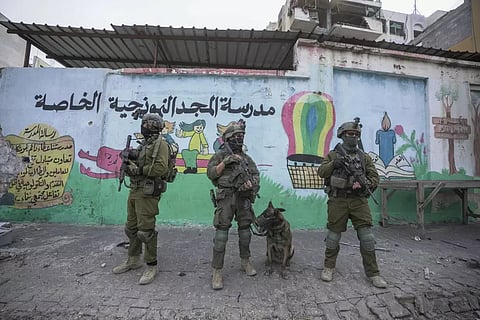 Israeli soldiers seen during ground operation in Gaza Strip, Wednesday
