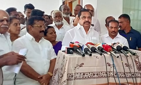 Edappadi Palaniswami addressing media in Salem