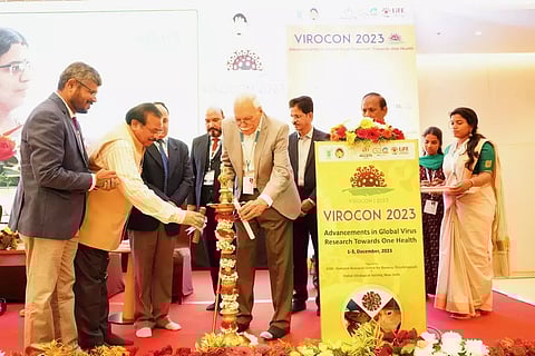 Dignitaries inaugurating VIROCON in Tiruchy on Friday