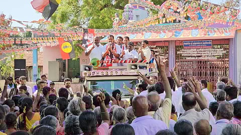RB Udayakumar campaigns for AIADMK candidate VT Narayanasamy in Theni