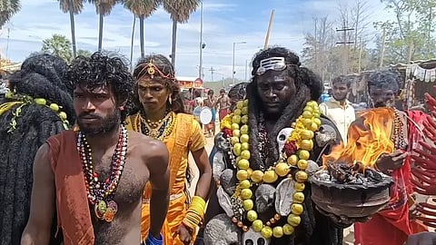 Devotees dressed up as Gods and Goddesses during Kulasai Dasara festival