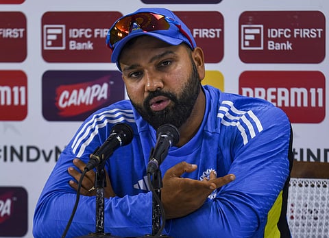 Rohit Sharma at the press conference 