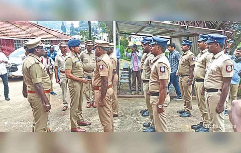 DGP C Sylendra Babu interacts with cops in Ooty.