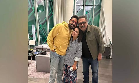 Farah Khan with Abhishek Bachchan and Boman Irani