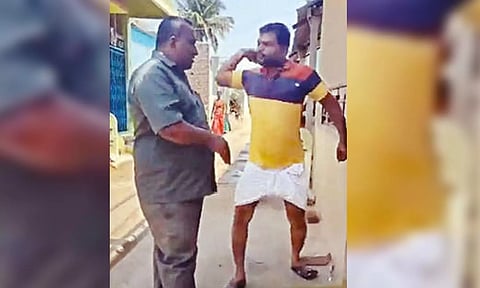 Screengrab of assault by power defaulter