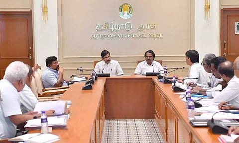 Review meeting held at the secretariat, attended by chief secretary V Irai Anbu, Minister Mano Thangaraj and senior Aavin and dairy development department officials