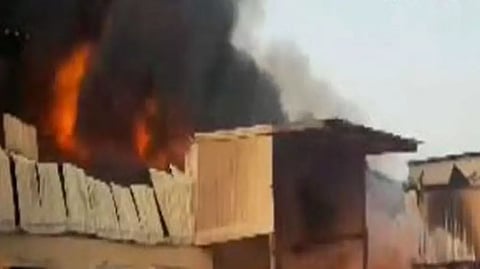 Fire breaks out at a plastic factory in Gujarat's Kheda