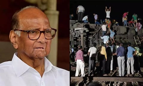 Sharad Pawar (left); Visual from the spot (ANI)