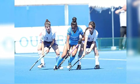 India and Uzbekistan players in action (Photo - ANI)