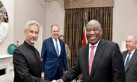 Jaishankar with President of South Africa, Cyril Ramaphosa