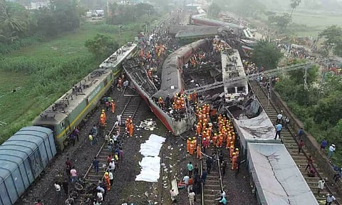 Visual from the train accident site. (ANI)