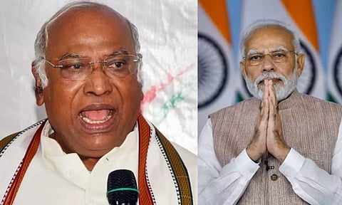 Mallikarjun Kharge; Modi (PTI)