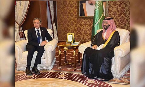 US Secretary of State Antony Blinken meets Saudi Arabian Crown Prince Mohammed bin Salman