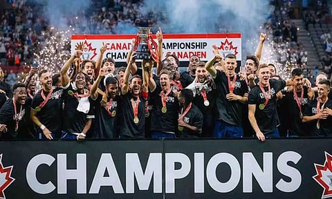 Vancouver Whitecaps celebrating their title win (Photo: Twitter)