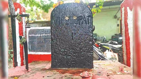The milestone with Tamil numeral found in Virudhunagar