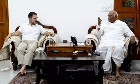 Mallikarjun Kharge and Rahul Gandhi, Image Credit: IANS