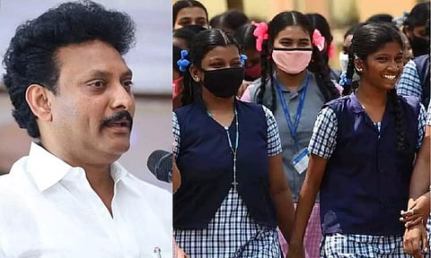 (On right) Anbil Mahesh Poyyamozhi