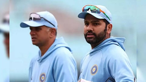 Indian coach Rahul Dravid and skipper Rohit Sharma (Photo: ICC)