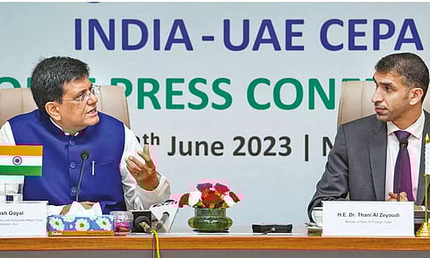 Piyush Goyal with UAE Foreign Trade Minister
