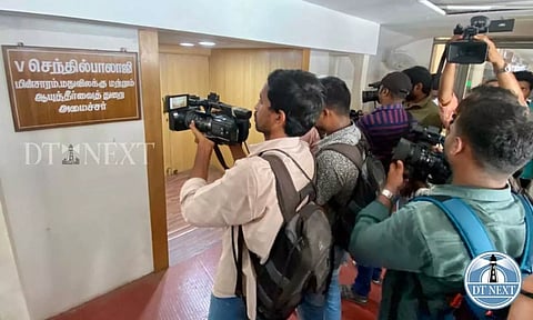 ED held raids in TN Electricity Minister V Senthilbalaji's chamber at the Secretariat. (Manivasagan N)