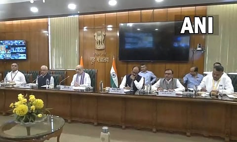 Union Home Minister Amit Shah chairs a review meeting on the preparedness for cyclone 'Biparjoy' (ANI)