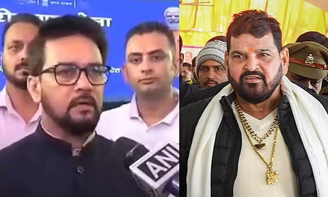 Anurag Thakur; Brij Bhushan Sharan Singh (PTI)