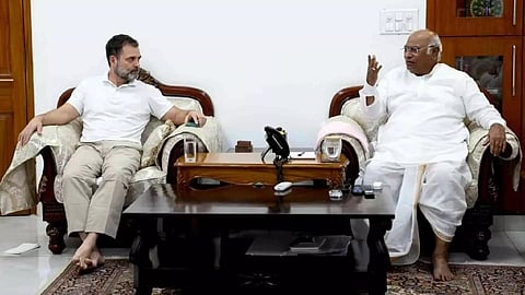 Rahul Gandhi and Kharge (IANS)