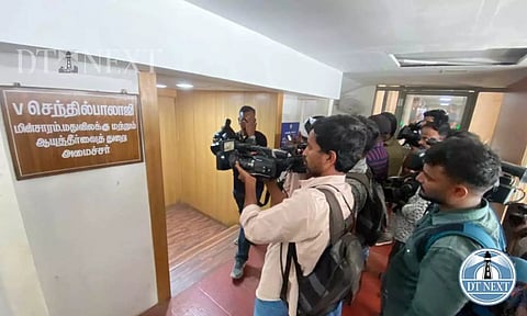ED held raids in TN Electricity Minister V Senthilbalaji's chamber at the Secretariat. (Manivasagan N)