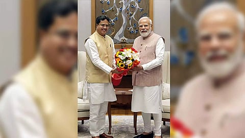 Tripura Chief Minister Manik Saha with Prime Minister Narendra Modi 