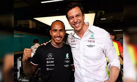 Lewis Hamilton and Toto Wolff