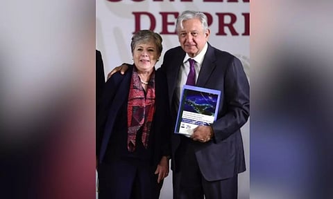 New Foreign Minister Alicia Barcena and Mexican President Andres Manuel Lopez Obradorhis