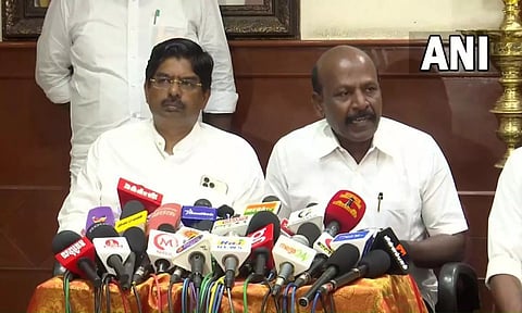 Ma Subramanian addressing the press. ANI