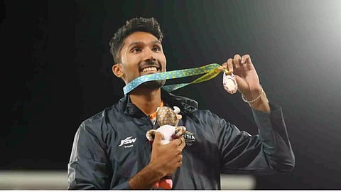 Tejaswin clinches gold medal, breaches decathlon Asian Games qualifying mark