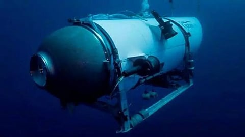 This undated photo provided by OceanGate Expeditions in June 2021 shows the company's Titan submersible. 