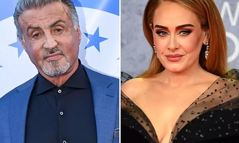 Actor Sylvester Stallone and Singer Adele