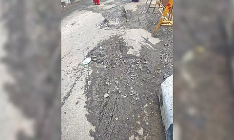 Battered roads at the Egmore bus stand