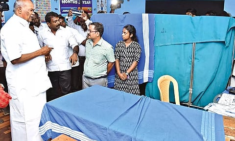 Speaker M Appavu inaugurates multi-specialty health camp at Thisayavilai in Tirunelveli district on Saturday