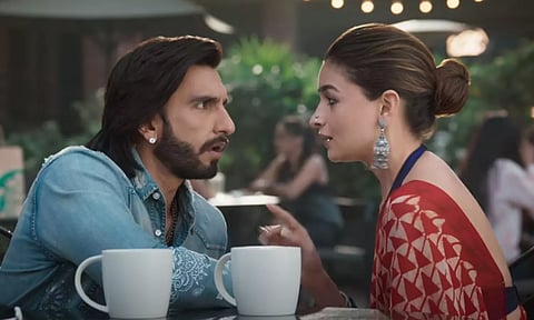 Ranveer Singh and Alia Bhatt in a still from 'Rocky aur Rani Kii Prem Kahaani' (YouTube/@DharmaProductions)