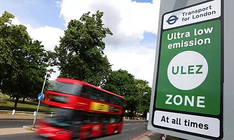 Signage indicates the boundary of London's Ultra Low Emissions Zone (Photo: REUTERS)